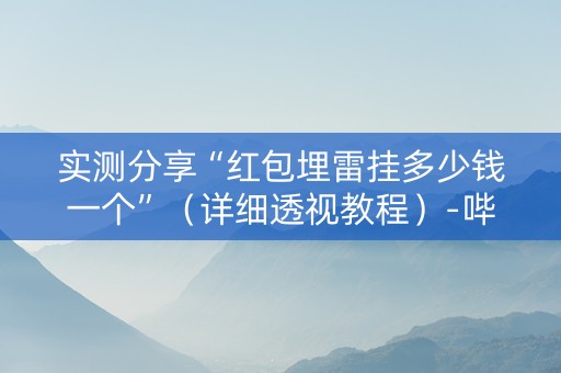 实测分享“红包埋雷挂多少钱一个”（详细透视教程）-哔哩哔哩