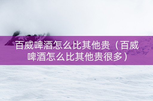 百威啤酒怎么比其他贵（百威啤酒怎么比其他贵很多）
