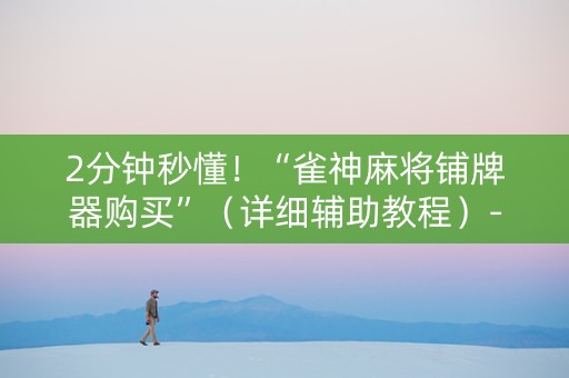 2分钟秒懂！“雀神麻将铺牌器购买”（详细辅助教程）-哔哩哔哩