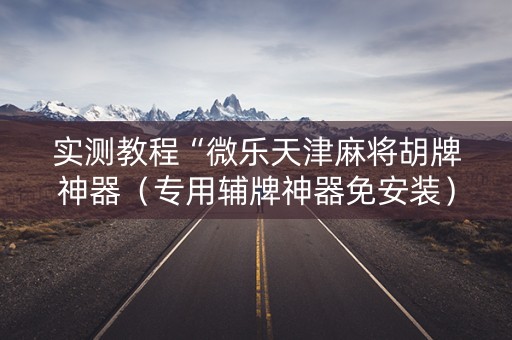 实测教程“微乐天津麻将胡牌神器（专用辅牌神器免安装）