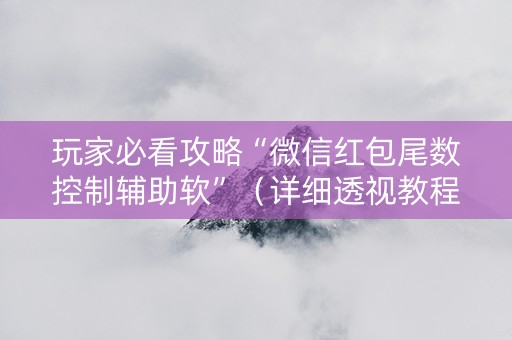 玩家必看攻略“微信红包尾数控制辅助软”（详细透视教程）-哔哩哔哩
