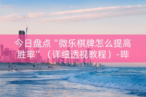 今日盘点“微乐棋牌怎么提高胜率”（详细透视教程）-哔哩哔哩