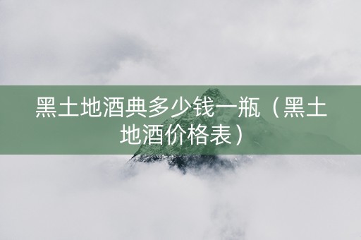 黑土地酒典多少钱一瓶（黑土地酒价格表）