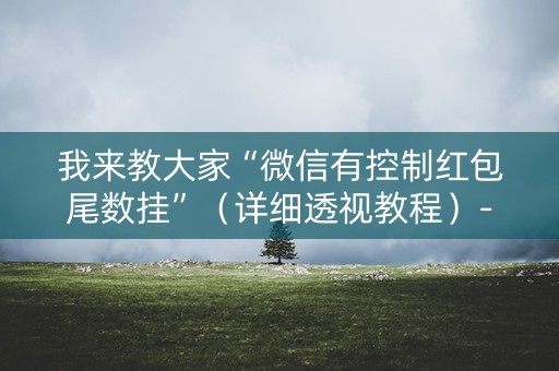我来教大家“微信有控制红包尾数挂”（详细透视教程）-哔哩哔哩