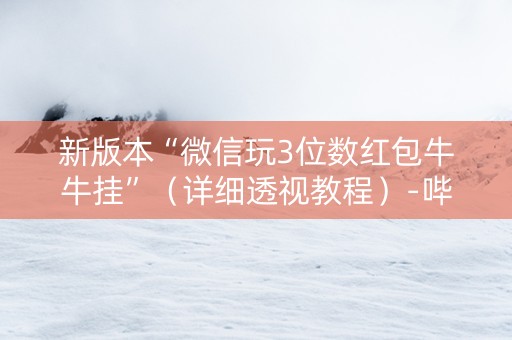 新版本“微信玩3位数红包牛牛挂”（详细透视教程）-哔哩哔哩