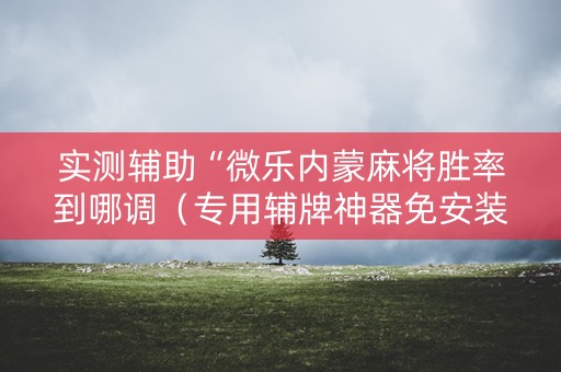 实测辅助“微乐内蒙麻将胜率到哪调（专用辅牌神器免安装）