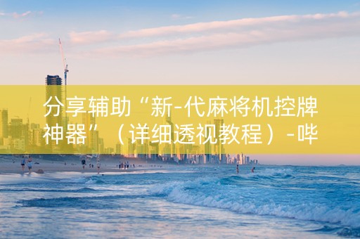 分享辅助“新-代麻将机控牌神器”（详细透视教程）-哔哩哔哩