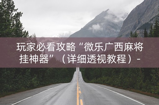 玩家必看攻略“微乐广西麻将挂神器”（详细透视教程）-哔哩哔哩