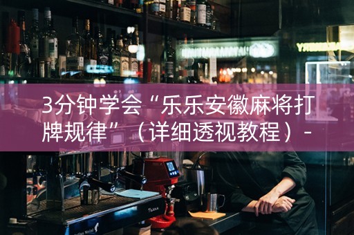 3分钟学会“乐乐安徽麻将打牌规律”（详细透视教程）-哔哩哔哩