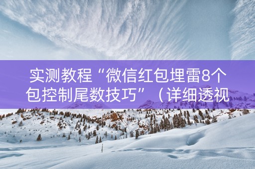 实测教程“微信红包埋雷8个包控制尾数技巧”（详细透视教程）-哔哩哔哩