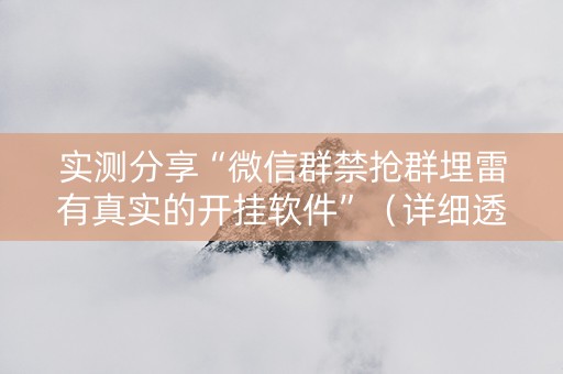 实测分享“微信群禁抢群埋雷有真实的开挂软件”（详细透视教程）-哔哩哔哩