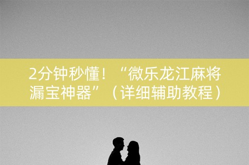 2分钟秒懂！“微乐龙江麻将漏宝神器”（详细辅助教程）-哔哩哔哩