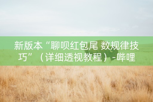 新版本“聊呗红包尾 数规律技巧”（详细透视教程）-哔哩哔哩