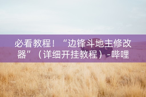 必看教程！“边锋斗地主修改器”（详细开挂教程）-哔哩哔哩
