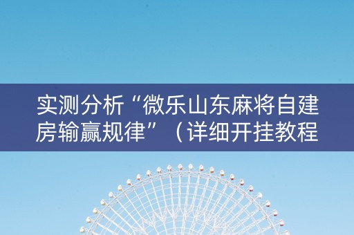 实测分析“微乐山东麻将自建房输赢规律”（详细开挂教程）-哔哩哔哩