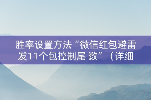 胜率设置方法“微信红包避雷发11个包控制尾 数”（详细透视教程）-哔哩哔哩