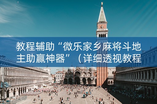 教程辅助“微乐家乡麻将斗地主助赢神器”（详细透视教程）-哔哩哔哩