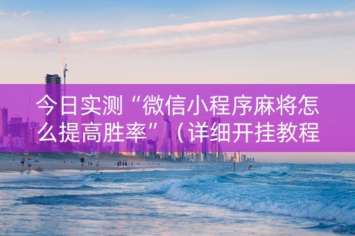 今日实测“微信小程序麻将怎么提高胜率”（详细开挂教程）-哔哩哔哩