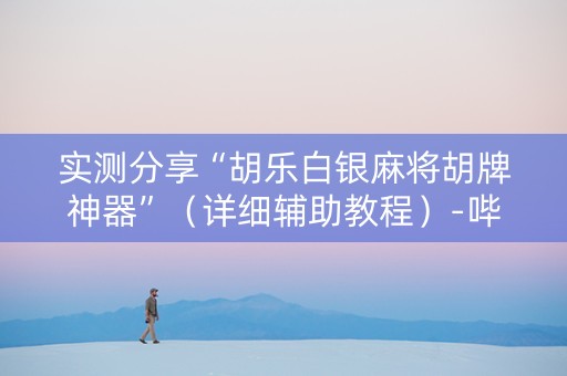 实测分享“胡乐白银麻将胡牌神器”（详细辅助教程）-哔哩哔哩