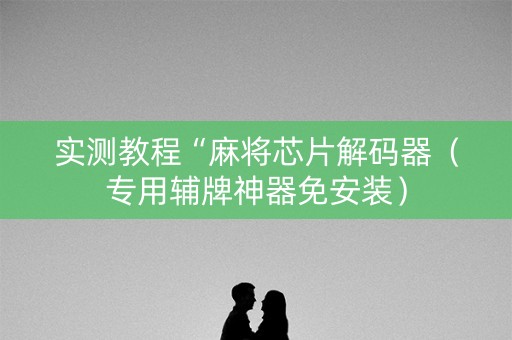 实测教程“麻将芯片解码器（专用辅牌神器免安装）