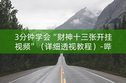 3分钟学会“财神十三张开挂视频”（详细透视教程）-哔哩哔哩