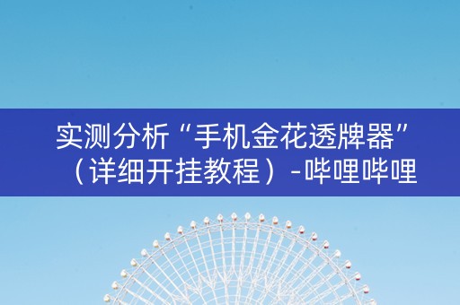 实测分析“手机金花透牌器”（详细开挂教程）-哔哩哔哩