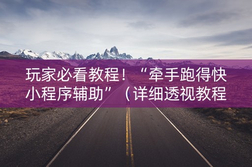 玩家必看教程！“牵手跑得快小程序辅助”（详细透视教程）-哔哩哔哩