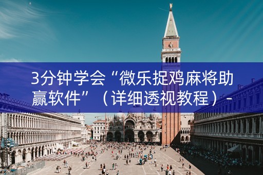 3分钟学会“微乐捉鸡麻将助赢软件”（详细透视教程）-哔哩哔哩