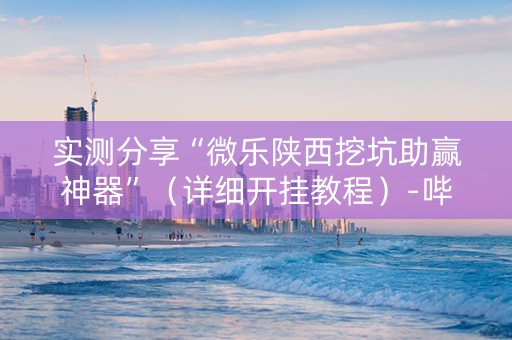 实测分享“微乐陕西挖坑助赢神器”（详细开挂教程）-哔哩哔哩