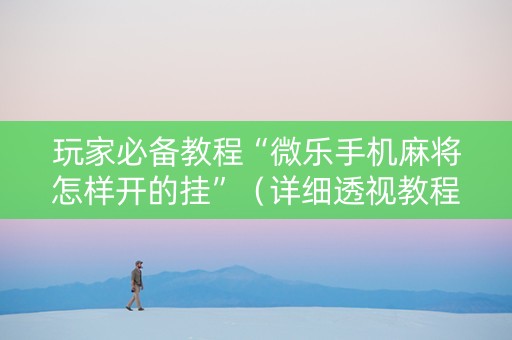玩家必备教程“微乐手机麻将怎样开的挂”（详细透视教程）-哔哩哔哩