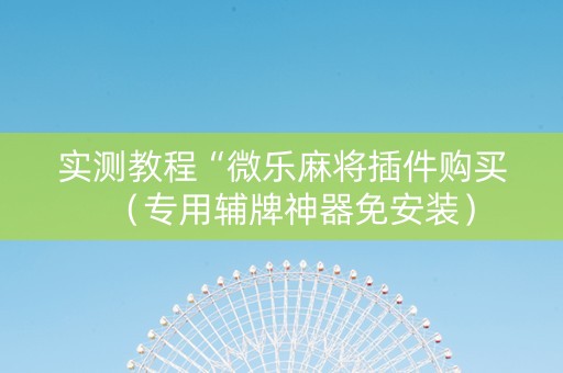 实测教程“微乐麻将插件购买（专用辅牌神器免安装）