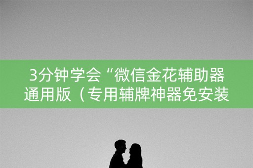 3分钟学会“微信金花辅助器通用版（专用辅牌神器免安装）