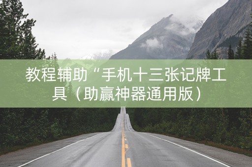 教程辅助“手机十三张记牌工具（助赢神器通用版）