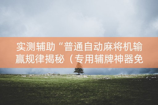 实测辅助“普通自动麻将机输赢规律揭秘（专用辅牌神器免安装）