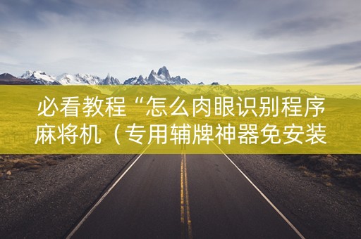 必看教程“怎么肉眼识别程序麻将机（专用辅牌神器免安装）