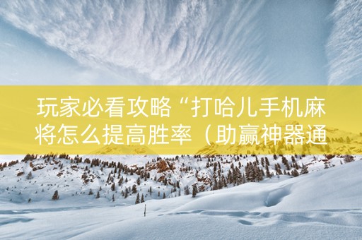 玩家必看攻略“打哈儿手机麻将怎么提高胜率（助赢神器通用版）