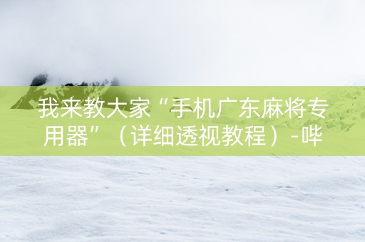 我来教大家“手机广东麻将专用器”（详细透视教程）-哔哩哔哩