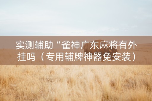 实测辅助“雀神广东麻将有外挂吗（专用辅牌神器免安装）
