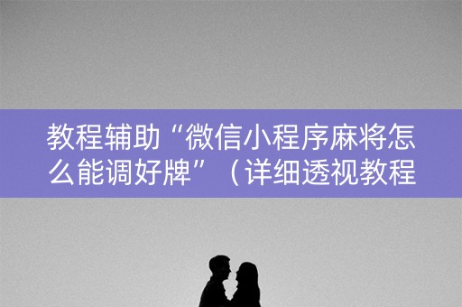 教程辅助“微信小程序麻将怎么能调好牌”（详细透视教程）-哔哩哔哩