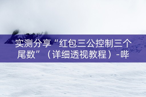 实测分享“红包三公控制三个尾数”（详细透视教程）-哔哩哔哩
