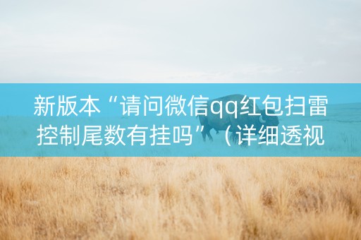 新版本“请问微信qq红包扫雷控制尾数有挂吗”（详细透视教程）-哔哩哔哩