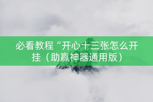 必看教程“开心十三张怎么开挂（助赢神器通用版）