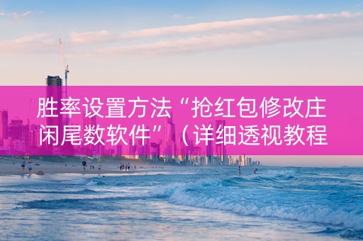胜率设置方法“抢红包修改庄闲尾数软件”（详细透视教程）-哔哩哔哩