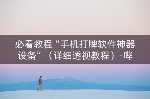 必看教程“手机打牌软件神器设备”（详细透视教程）-哔哩哔哩