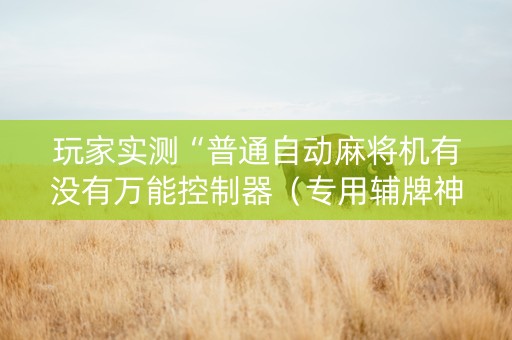 玩家实测“普通自动麻将机有没有万能控制器（专用辅牌神器免安装）