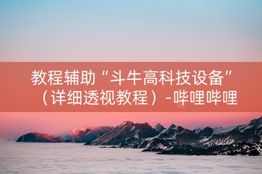 教程辅助“斗牛高科技设备”（详细透视教程）-哔哩哔哩