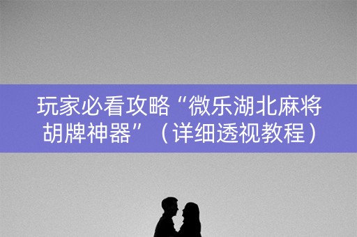玩家必看攻略“微乐湖北麻将胡牌神器”（详细透视教程）-哔哩哔哩