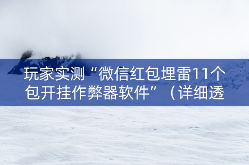 玩家实测“微信红包埋雷11个包开挂作弊器软件”（详细透视教程）-哔哩哔哩