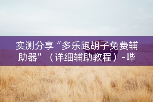 实测分享“多乐跑胡子免费辅助器”（详细辅助教程）-哔哩哔哩