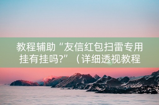 教程辅助“友信红包扫雷专用挂有挂吗?”（详细透视教程）-哔哩哔哩